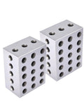 2 3 4 Machinist Block Set, Matched Pair With Twenty Three Holes, Pro Grade Precision Ground Tool Steel, Hardened Setup Blocks