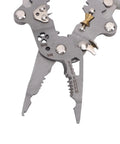 Close-up of Hella Versatile Foldable Wire Stripper And Compact Hand Pliers With Built In Voltage Tester showing details and functionality.