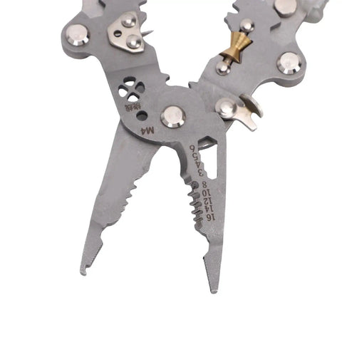 Close-up of Hella Versatile Foldable Wire Stripper And Compact Hand Pliers With Built In Voltage Tester showing details and functionality.