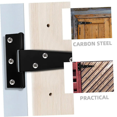 8 Pack 5 Inch Black Painted Galvanized T Type Metal Hinges For Exterior And Interior Doors Weld On Heavy Duty Hinges detail angle