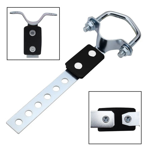 Two Pack Heavy Duty Universal Exhaust Hangers With Swivel Tail Pipe Brackets, Six Pre Drilled Holes For Flexible OE Style Fitment, Durable Steel Silver Finish, Muffler Hanger Bracket For Most Cars, Easy Install, 11-inch steel hanger