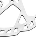 Close-up of Beefy 180mm Six Bolt Bike Disc Brake Rotor For Road And Mountain Bikes 2.3mm Thick SUS410 Stainless Steel Design