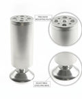 Rock Solid Adjustable Height Aluminum Cabinet Leg With Oxidized Finish, precision mounting plate, leveling base visible.