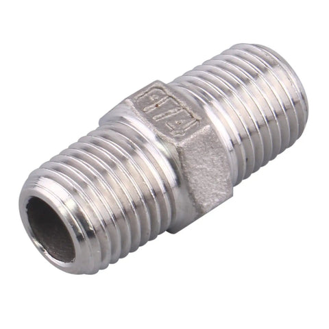 Stainless Steel Ball Valve One Quarter Inch NPT Standard Port One Piece Serviceable With Female To Female Threads Blue Vinyl Insulated Handle 304