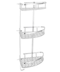 3 Tier Corner Shower Shelf Wall Mounted Bathroom Organizer With Hollow Carved Drainage Design Space Efficient Aluminum Rack And Hardware Kit For Shower Toilet Kitchen Storage No Fuss, silver