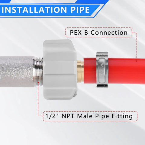 Half Inch PEX To Female NPT Swivel Brass Crimp Adapter No-Lead Fitting, PEX-B Compatible, 360 Degree Swivel Nut For Easy Install And Flex, Heavy-Duty Nylon Nut, Corrosion Resistant, 4-Pack, 1/2" PEX-B connection to 1/2" NPT male pipe fitting