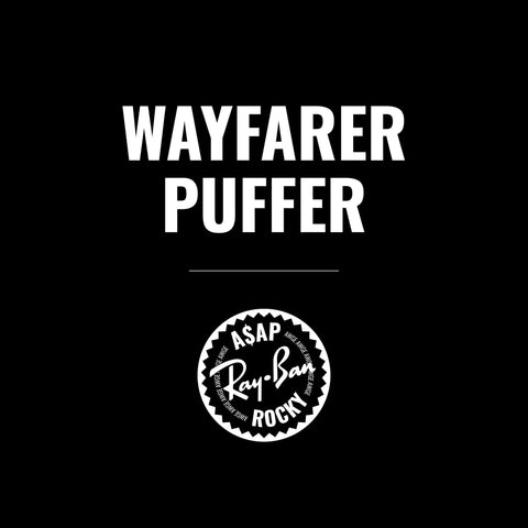 Wayfarer Puffer Sunglasses Inspired By ASAP Rocky Blacked Out Edition Ultra Black Frame With Gold Plated Details 47 mm XS Narrow Fit