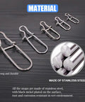Pro Grade Stainless Steel Duo Lock Snaps With Smooth Swivels And Slide Rings For Fishing Lure Connectors, Tough Gear