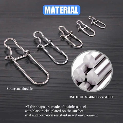 Pro Grade Stainless Steel Duo Lock Snaps With Smooth Swivels And Slide Rings For Fishing Lure Connectors, Tough Gear