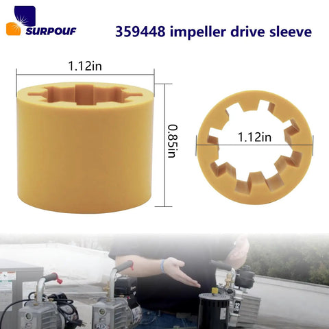 Power Systems Impeller Drive Sleeve 359448 For Kohler Engines 4EF 4EFCD 5E 5ECD 6EF 6EFCD 7.3E 7.3ECD Durable Plastic Sleeve Protects Coupling And Reduces Wear In Operation, 1.12in x 0.85in