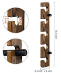 Deluxe Rustic Burnt Solid Wood Fishing Rod Holder, Wall Or Ceiling Mount Rack That Holds Five Rods, Heavy Duty Pole Storage