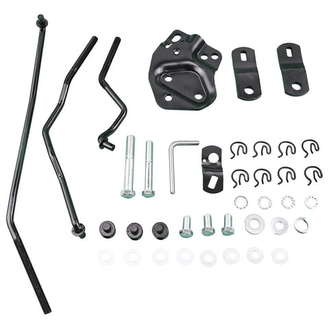 4 Speed Shifter Linkage Kit 3733163 Fits Buick Olds Chevy Impala Skylark Cutlass GTO Lemans Chevelle El Camino 1955 1968 Gearhead Approved GM Muscle Car Upgrade Today, black steel linkage and hardware