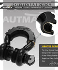 D Ring Shackle Isolators And Washers Kit For 3/4 Inch Shackles, Includes 2 Rubber Isolators And 8 Washers, groove design feature
