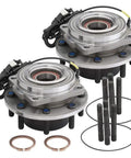 New Set Of Complete Front Wheel Hub And Bearing Assemblies For Dual Rear Wheel Trucks Fits 6.2L 6.7L V8 Engines Front Left And Right Polished
