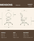 Dimensions of Pneumatic Swivel Saddle Chair With Wheels For Hair Stylists Dentists Hygienists And Spa Pros Ergonomic Back Support All Day Comfort Posture Boost Perfect For Clinic Salon Massage Home Or Office Durable Aluminum Frame In Black
