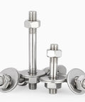 Heavy Duty M8 Double Ended Threaded Rods Through-Wall Bolt Kit, 2 Pack, Includes Nuts And Oversized Washers, Fully Threaded Rods