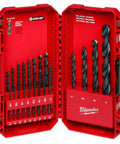 Milwaukee 48-89-2801 21-Piece Thunderbolt Black Oxide Drill Bit Set in red case, front view.