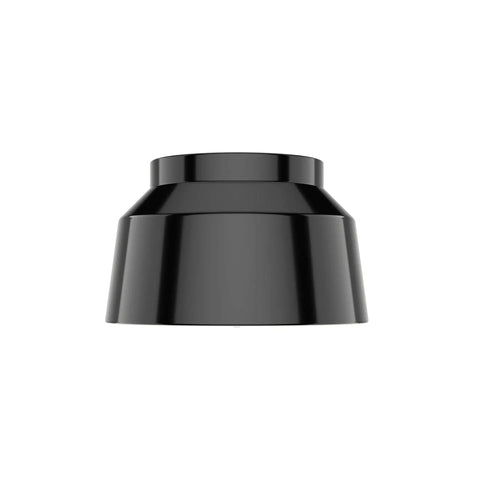 Matte Black Flush Mount Ceiling Light With Bell Shade, Dimmable, Modern Design, Medium Size For Bedrooms Kitchens Foyers Bathrooms And Living Areas, Durable Steel Construction, 19023 close-up view