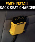 Heavy Duty Multi Port Usb Car Charger With Pd 30 Watt Fast Charging And Quick Charge Tech, Brings Killer Backseat Power Plus Six Foot Extension Cord For Smooth Rides On Your Daily Commute mounted on car seat.