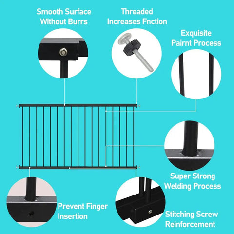 Black Window Safety Guards For Home with smooth surface, threaded bolt, super strong welding for kids and pets, 36.23-61.4 inches.