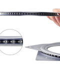 Qiaoxingai 6-inch square metal lazy Susan turntable side view, heavy-duty ball bearing, silver.
