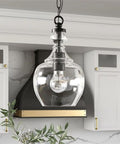 7 Inch Wide Pendant Light With Clear Glass Shade And Blackened Bronze Finish A Game Changer For Kitchen Island And Dining Room Flush Mount Ceiling Fixture Versatile Modern Pendant For Living Room And Entertaining