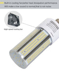 2 Pack 600W Equivalent LED Corn Light Bulb 7020LM 54W 6000K Daylight White E26 Base with cooling fan detail