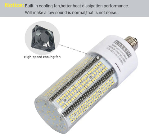 2 Pack 120W LED Corn Light Bulb 16800 Lumens Daylight 5000K E26 E39 Base Replacement For HID HPS Mercury Vapor Lamps Instant On Energy Saving