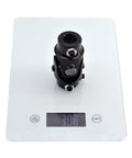 Eleven Sixteenths To Thirty Six Spline Three Quarter Inch Heavy Duty Black Steering Universal Joint Shaft on scale, 83mm Length