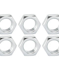 Three Quarter Inch Fine Thread Lock Nut Pack Of Six Zinc Plated Thin Profile Jam Nut For Rod Ends Heim Joints Tie Rod Ends And Linkage Components Kit Bundle, six silver hex nuts
