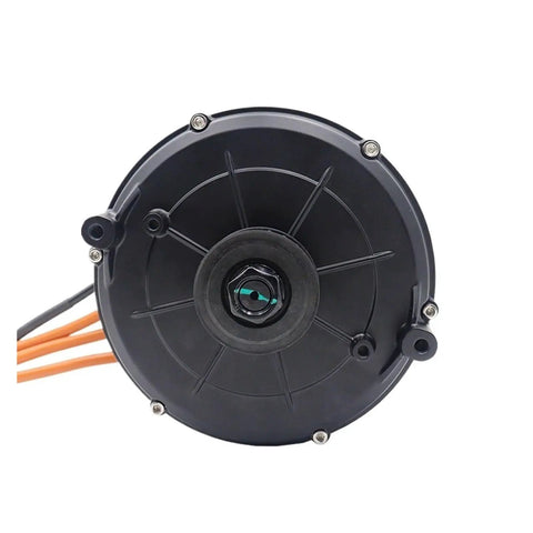 Heavy Duty Qs165 Mid Drive Motor For Electric Bike Conversion 5000W Peak 10kW PMSM Setup rear view with wiring.