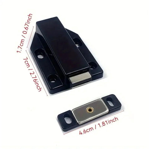 8 Pack Magnetic Cabinet Door Catches No Sweat Push To Open Touch Magnetic Latch with dimensions shown