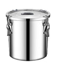 Massive 304 Stainless Steel Airtight Food Storage Bin With Heavy Duty Locking Clamps For Serious Kitchen Pantry Reset. 13x13x12 inch.