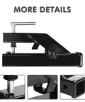 Heavy Duty Clamp On Bucket Hitch For Tractors And Loader Buckets, 2 Inch Trailer Receiver Ball Mount, black steel side view