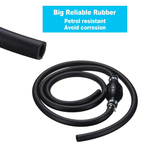 Five Sixteenth Inch Eight Millimeter Fuel Line Assembly Six Feet Marine Fuel Hose With Primer Bulb And Steel Hose Clamps For Outboard Boat Motor RVs Tractors Caravans Universal Primer Hand Pump Bulb With Tube