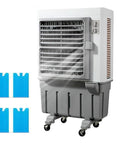 Portable Swamp Cooler With 100 Liter Water Tank And Three Wind Speeds To Beat The Scorching Heat with blue ice packs.