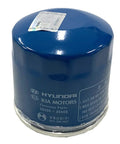 Hyundai Oil Filter 2630035504 Genuine OEM Universal Fit For Most Hyundai And Kia Models 2006 To 2014, blue cylinder close-up