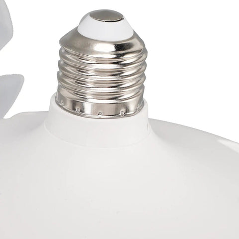 Close-up of E26 bulb socket on Totally Slick Remote Controlled Ceiling Fan Light Combo for secure light fixture fitting.