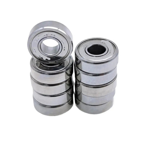 Get These 10pcs Deep Groove Ball Bearings In Single Row To Keep Your Gear Rolling Smooth Like Butter And Dust Free For Long Life No Gunk Allowed, showing stacked sealed ball bearings.