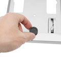 Adjusting knob on Pro Grade Circular Saw Edge Guide Kit For Precision Straight Cuts, stainless steel frame, close-up view
