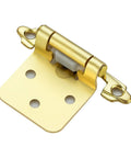 Gold Cabinet Hinges 2 Pack One Half Inch Overlay Semi Concealed Face Mount Self Closing Decorative Door Hardware