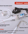 110V Water Transfer Pump With Adjustable Speed Auto Siphon Self Priming Food Grade Pump Head And Hose Great For Ice Makers