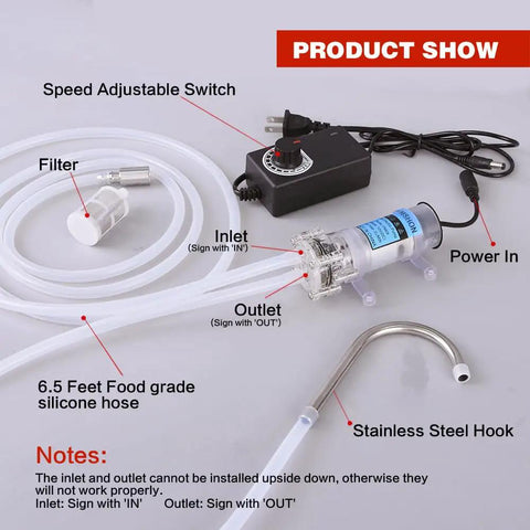 110V Water Transfer Pump With Adjustable Speed Auto Siphon Self Priming Food Grade Pump Head And Hose Great For Ice Makers