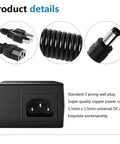 24V DC Power Supply Adapter 120W 5A 100-240V AC To DC Converter For LED Strip Lights 5050 And 3528 With 5.5x2.5mm Plug details