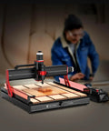 Powerful Desktop CNC Router Engraving Machine 600 X 500 Mm Worktable With 500W Turbo Spindle in use on wood.