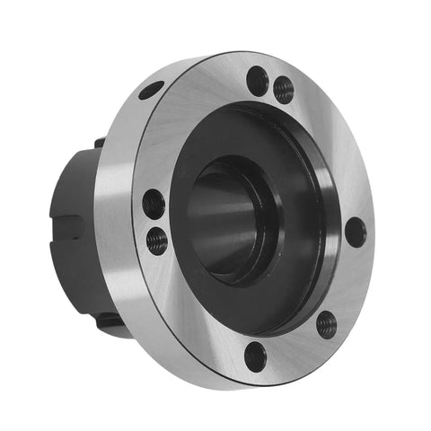 Dope 80mm Carbon Steel Collet Chuck Holder For CNC Milling Machines And Lathes With Super Secure Mounting Plus Precision Grip To Keep It Tight While You Work. Close-up of the collet chuck holder showing precision grip and sturdy design.