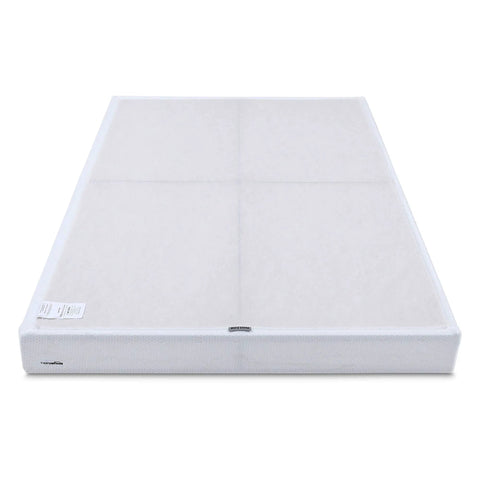 Rock Solid Queen Box Spring Bed Base With Low Profile Design, Heavy Duty Steel Mattress Foundation For All Types, Tool Free Assembly And No Sweat Setup, Built Different Support Up To Seven Hundred Pounds, White - low profile queen box spring