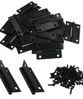24 Pack Folding Butt Hinges Black 1.5 Inch Cabinet Gate Closet Door Hinges with 96 Mounting Screws for Home Projects