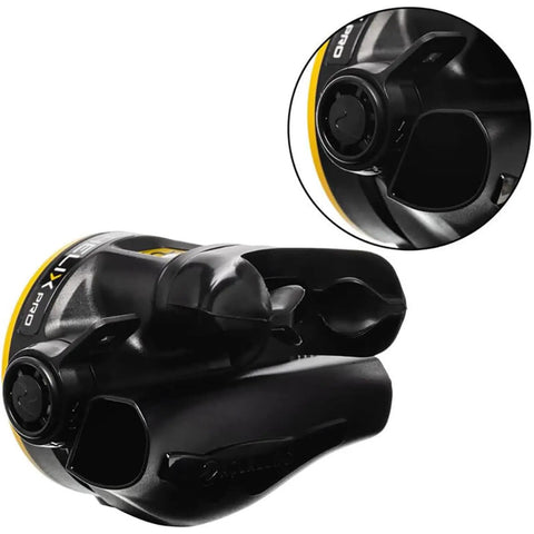 Compact Scuba Octopus Regulator For Easy, No Fuss Diving, Ultra Lightweight with close-up of Venturi switch feature
