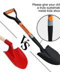Kids 28 Inch D Handle Shovel for Digging Gardening Beach and Camping Metal Blade With Fiberglass Handle Lightweight Mini Shovel comparison